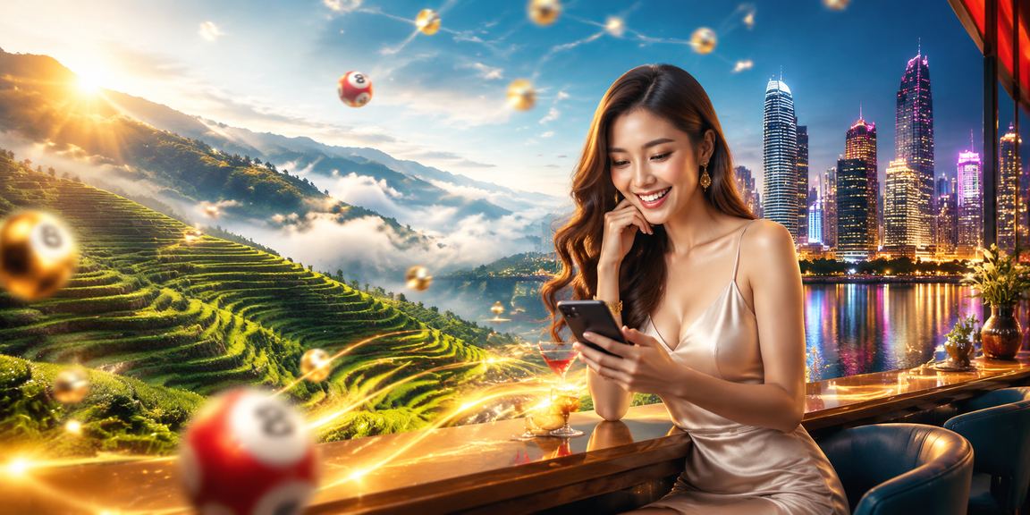 Cô gái người Việt tại Sa Pa cầm vé xổ số trong không khí lễ hội miền núi gợi hình ảnh may mắn và giải trí