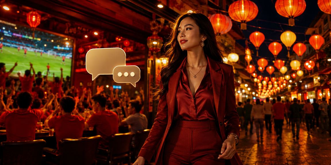 Người dùng Việt Nam theo dõi tỷ lệ kèo bóng đá trực tuyến trên màn hình lớn buổi tối